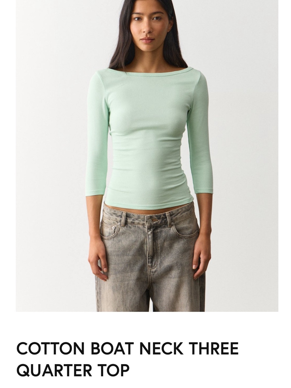 Glassons Boat Neck 3/4 Sleeve Top in Mintini